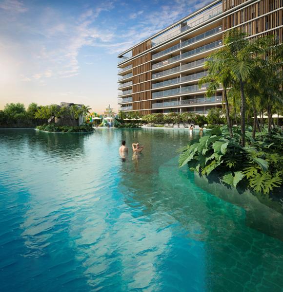 Piscina familiar e paisagismo do Edifício Oceana