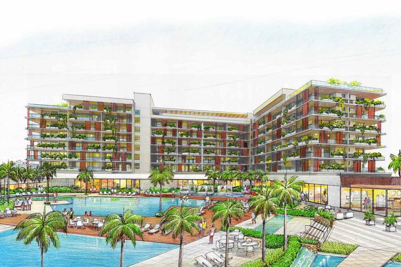 Piscina descoberta adulto com deck molhado e solarium